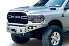 Chassis Unlimited Octane CUB940322 front bumper for 2019–2025 Ram 2500/3500 with textured black finish and sensor cutouts