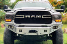 Chassis Unlimited Octane CUB940322 front bumper for 2019–2025 Ram 2500/3500 with textured black finish and sensor cutouts