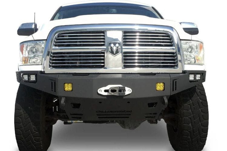 Chassis Unlimited Octane CUB940011RAW front winch bumper for 2010–2018 Ram 2500/3500, raw steel heavy duty design