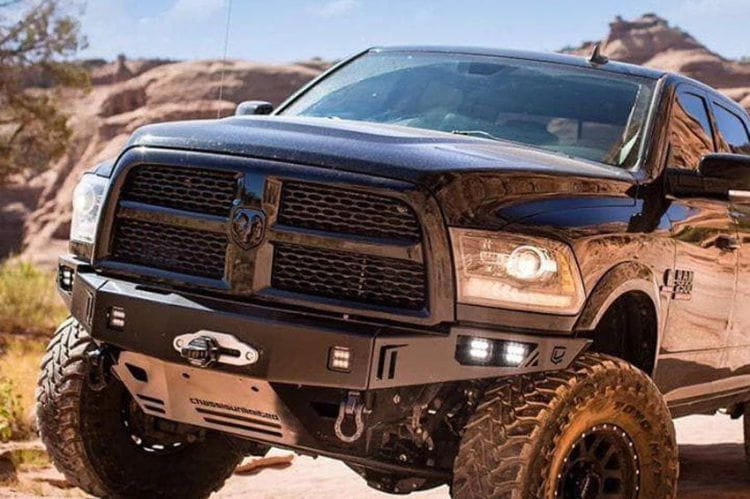 Chassis Unlimited Octane CUB940011 heavy duty front winch bumper for 2010–2018 Ram 2500/3500, textured black finish