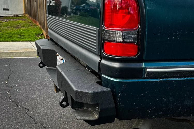 Chassis Unlimited Octane rear bumper CUB910051 with textured black finish for 1994–2002 Dodge Ram 1500