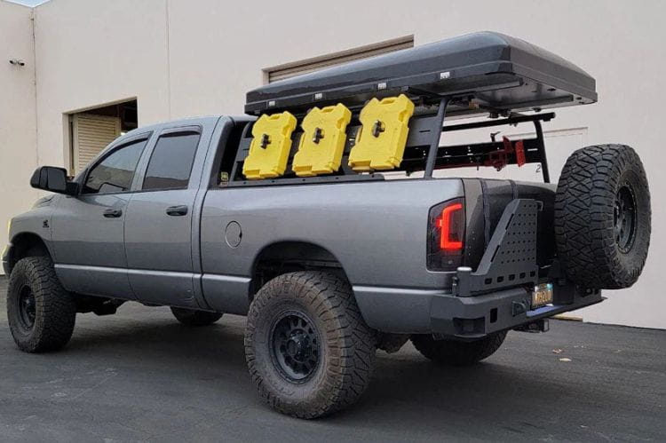 Chassis Unlimited Octane dual swing out rear bumper CUB960021RAW for 2003–2009 Ram 2500/3500 in raw steel finish