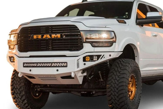 Chassis Unlimited Octane CUB900322RAW steel front truck bumper for 2019–2025 Ram 2500/3500, raw steel with sensor cutouts