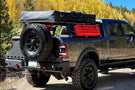 Chassis Unlimited Octane CUB960011 steel rear bumper with dual swing-out tire carrier for 2010–2025 Ram 2500/3500, textured black