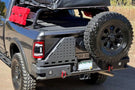 Chassis Unlimited Octane CUB960011 steel rear bumper with dual swing-out tire carrier for 2010–2025 Ram 2500/3500, textured black