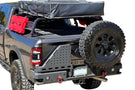 Chassis Unlimited Octane CUB960011 steel rear bumper with dual swing-out tire carrier for 2010–2025 Ram 2500/3500, textured black