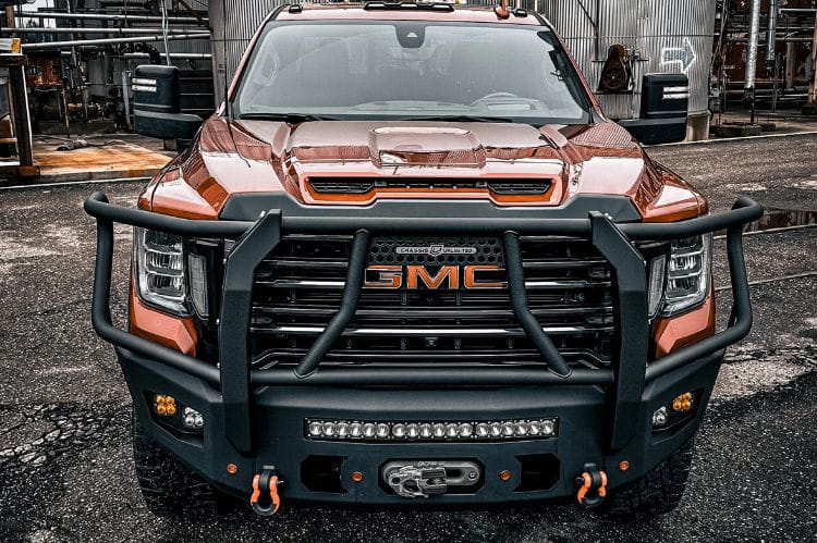 Off road front bumper Chassis Unlimited Attitude CUB980571BGRAW rugged off road truck bumper with winch guard for 2020–2023 GMC Sierra