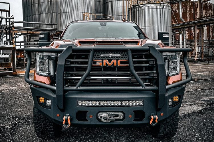 Off road front bumper Chassis Unlimited Attitude CUB980571BGRAW rugged off road truck bumper with winch guard for 2020–2023 GMC Sierra