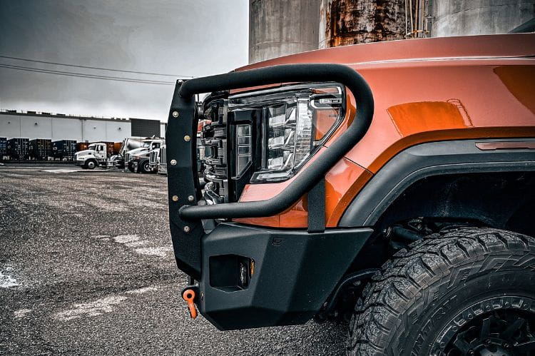 Off road front bumper Chassis Unlimited Attitude CUB980571BGRAW rugged off road truck bumper with winch guard for 2020–2023 GMC Sierra