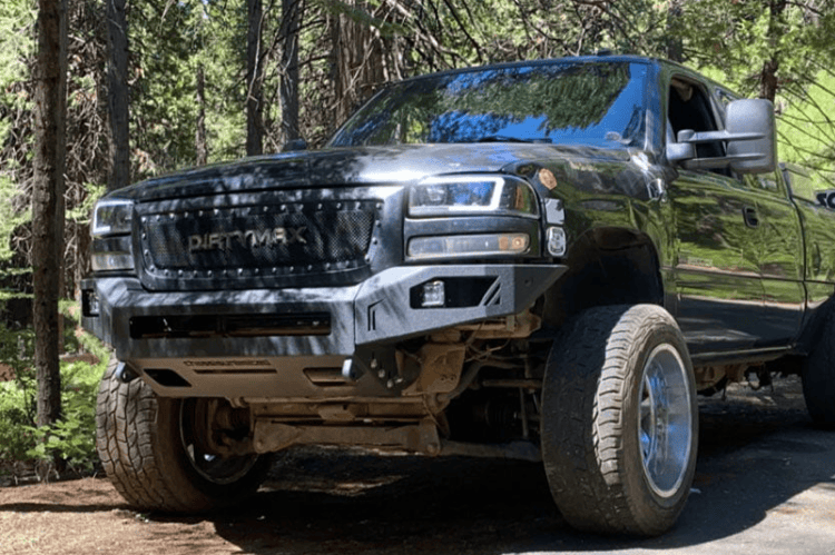 Offroad Front Bumper Chassis Unlimited CUB900501RAW Octane in raw steel, heavy-duty design for 2003-2006 GMC Sierra 2500/3500