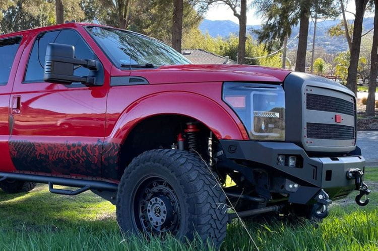 Offroad front bumper Chassis Unlimited Octane CUB940111 winch-ready steel for 2011-2016 Ford F250/F350 Super Duty with lights