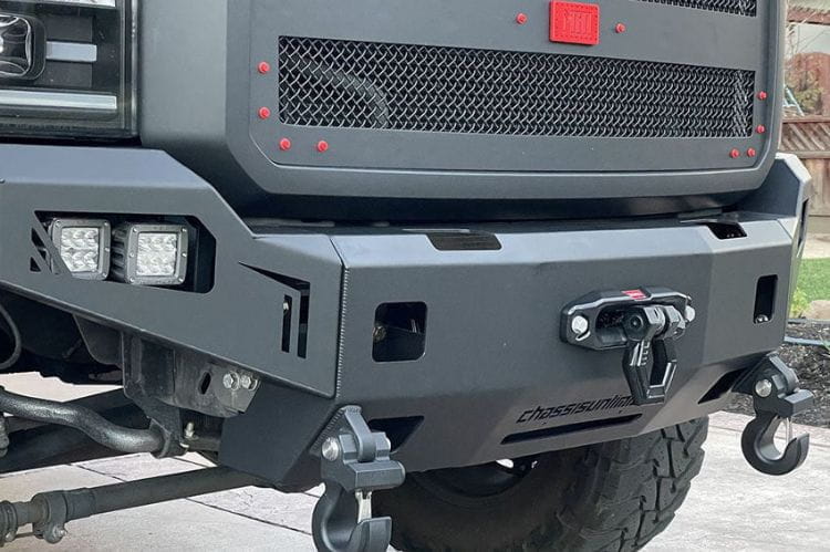 Offroad front bumper Chassis Unlimited Octane CUB940111 winch-ready steel for 2011-2016 Ford F250/F350 Super Duty with lights