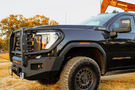 Chassis Unlimited CUB980692BGRAW Offroad Front Bumper rugged raw steel with winch guard and sensor cutouts for 2024+ GMC Sierra 2500/3500