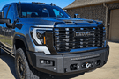Chassis Unlimited CUB980692RAW Front Winch Bumper raw steel with sensor cutouts for 2024+ GMC Sierra 2500/3500 heavy-duty protection