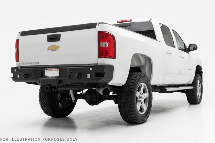 Rugged Chassis Unlimited bumper CUB910542RAW Octane offroad rear bumper with sensor cutouts for 2011–2014 Chevy Silverado 2500/3500