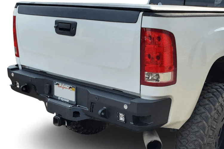 Heavy-duty Chassis Unlimited bumper CUB910542RAW Octane offroad rear bumper with sensor cutouts for 2011–2014 GMC Sierra 2500/3500