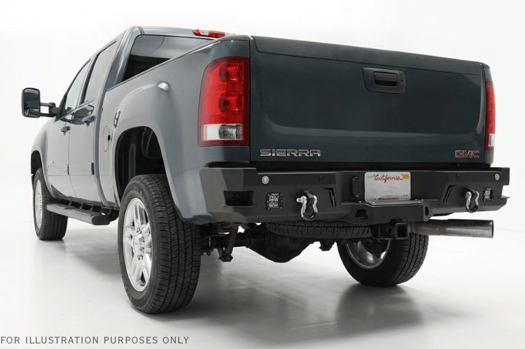 Textured black Chassis Unlimited bumper CUB910542 Octane rear bumper with sensor cutouts for 2011–2014 GMC Sierra 2500/3500