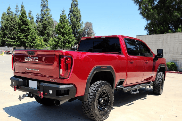 Heavy-duty Chassis Unlimited Attitude rear aftermarket bumpers CUB990572RAW, raw steel, fits 2020–2025 GMC Sierra
