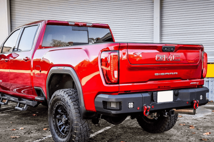 Heavy-duty Chassis Unlimited Attitude rear aftermarket bumpers CUB990572RAW, raw steel, fits 2020–2025 GMC Sierra
