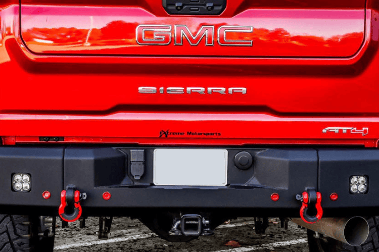 Heavy-duty Chassis Unlimited Attitude rear aftermarket bumpers CUB990572RAW, raw steel, fits 2020–2025 GMC Sierra
