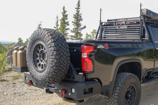 Dual Swing-Out Tire Carrier Chassis Unlimited CUB960571 Octane rear bumper for 2020-2025 Chevy Silverado 2500/3500, rugged design