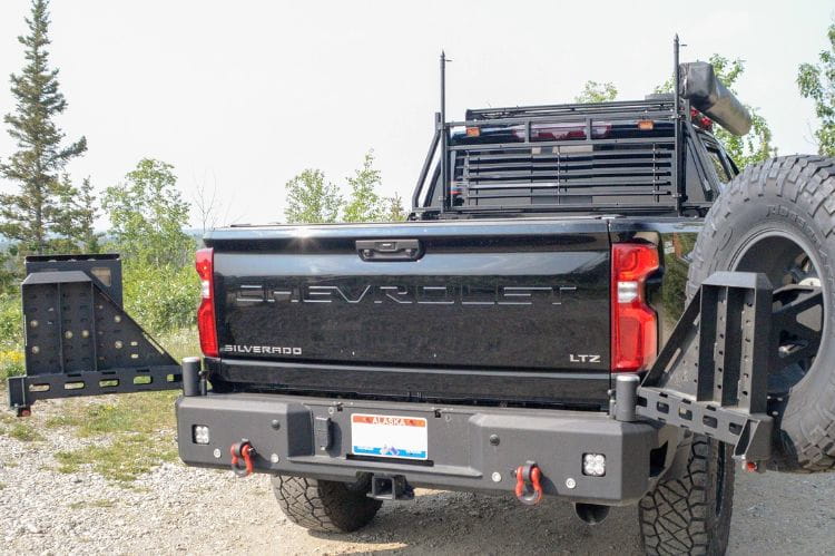 Dual Swing-Out Tire Carrier Chassis Unlimited CUB960571 Octane rear bumper for 2020-2025 Chevy Silverado 2500/3500, rugged design