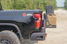 Rear Tire Carrier Bumper Chassis Unlimited CUB960571 Octane dual swing out for GMC Sierra 2500/3500, rugged black steel upgrade