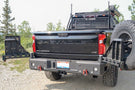 Chassis Unlimited rear tire carrier bumper CUB960572. Dual swing-out 2020–2025 GMC Sierra 2500/3500. Sensors, black powder coat