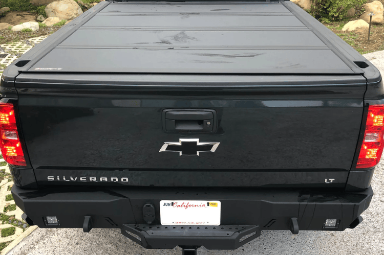 Heavy-duty Chassis Unlimited Octane bumper CUB910302 for 2015–2019 Chevy Silverado 2500/3500, black finish with sensor ports