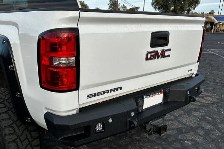 Rear Truck Bumper Chassis Unlimited Attitude CUB990301 textured black for 2015-2019 Chevy Silverado 2500/3500 rugged rear upgrade