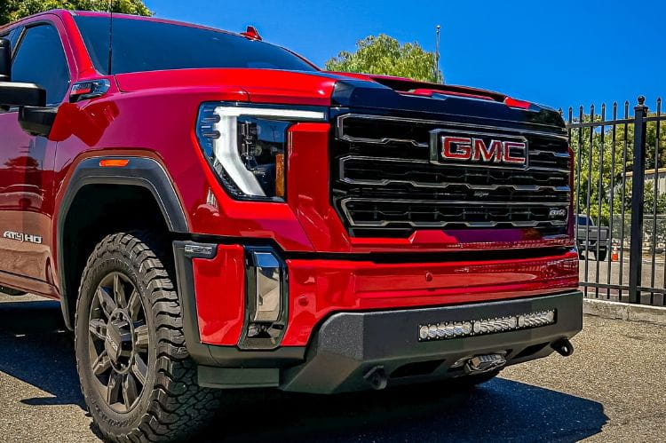 Rugged steel front bumper CUB920691 from Chassis Unlimited for 2024+ GMC Sierra 2500/3500, perfect for off-road adventures