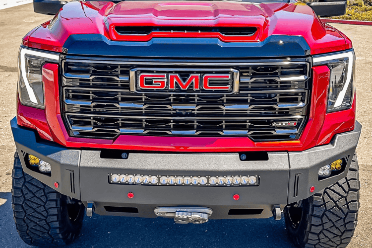Truck bumpers for sale Chassis Unlimited Octane CUB940691 textured black steel front bumper for 2024+ GMC Sierra 2500/3500