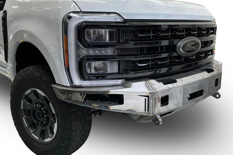 Steel front bumper Chassis Unlimited Octane CUB940752RAW raw steel bumper for 2023+ Ford F250/F350 Super Duty with winch mount