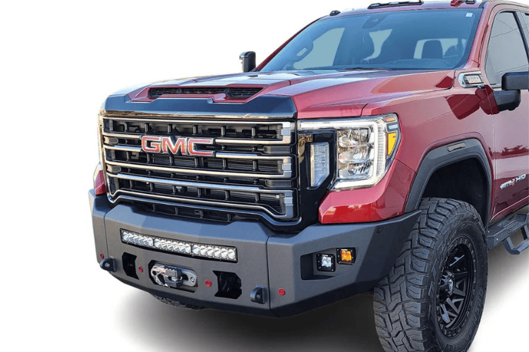 Steel Front Bumper CUB980571RAW Chassis Unlimited Attitude raw heavy-duty front for 2020-2023 Sierra 2500/3500 off-road ready