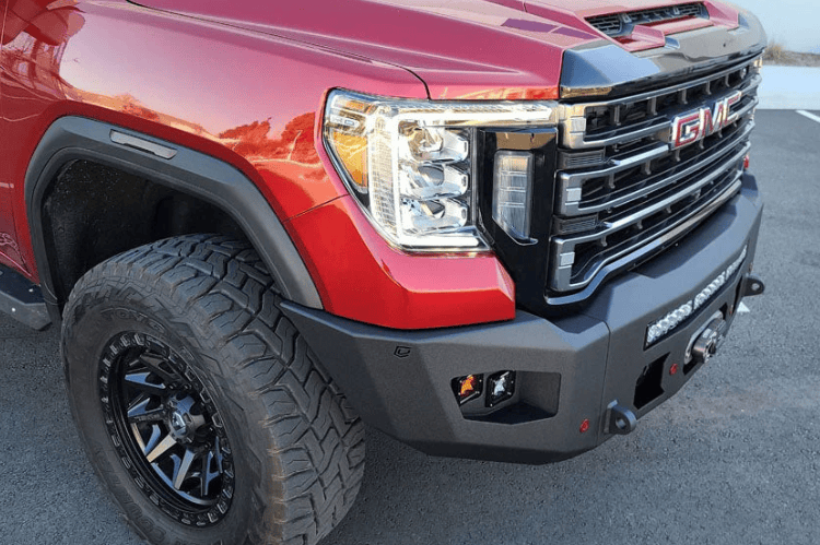 Steel Front Bumper CUB980571RAW Chassis Unlimited Attitude raw heavy-duty front for 2020-2023 Sierra 2500/3500 off-road ready