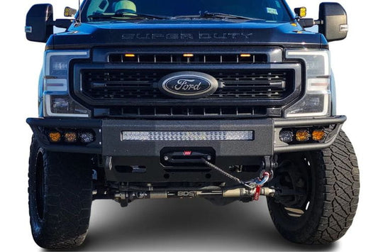Steel front bumper replacement Chassis Unlimited Diablo CUB950141 for 2017-2022 Ford F250/F350 Super Duty with winch mount