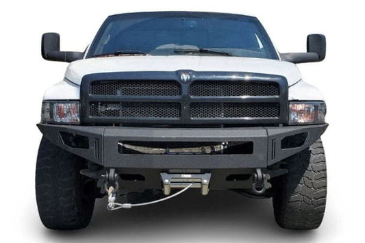 Steel front winch bumper Chassis Unlimited CUB940051RAW unpainted raw armor brings unique style to 1994-2002 Dodge Ram 2500/3500