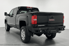 Chassis Unlimited Octane steel rear bumper CUB910302RAW for 2015–2019 GMC Sierra 2500/3500, raw steel with sensor cutouts