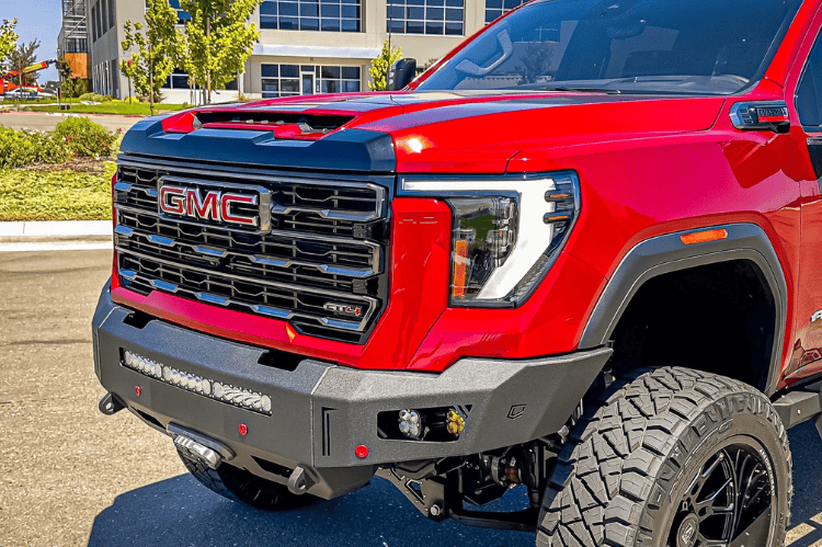Steel truck bumper Chassis Unlimited Octane CUB940692RAW raw front bumper with sensor cutouts for 2024+ GMC Sierra 2500/3500