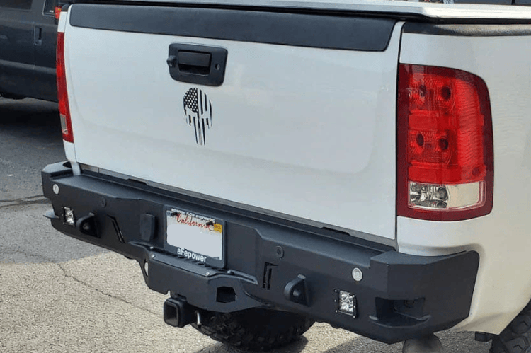 Rugged Chassis Unlimited Octane Chevy rear bumper for Silverado 2500/3500 2007-2010, textured black steel, sensor ready CUB910312