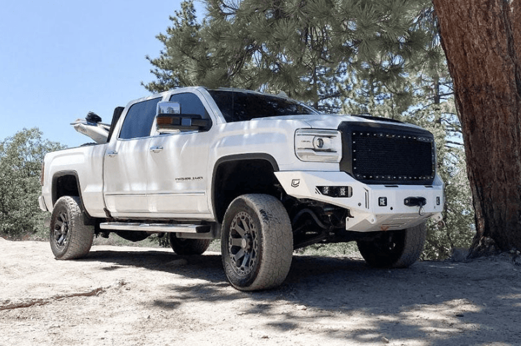 Durable Chassis Unlimited Bumpers CUB940302RAW, raw finish, custom fit for 2015-2019 GMC Sierra, sensor-ready design