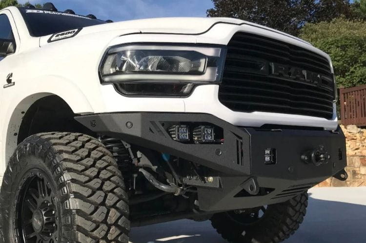 Chassis Unlimited Octane CUB940322RAW truck grille guard front bumper for 2019–2025 Ram 2500/3500, raw steel with sensor cutouts