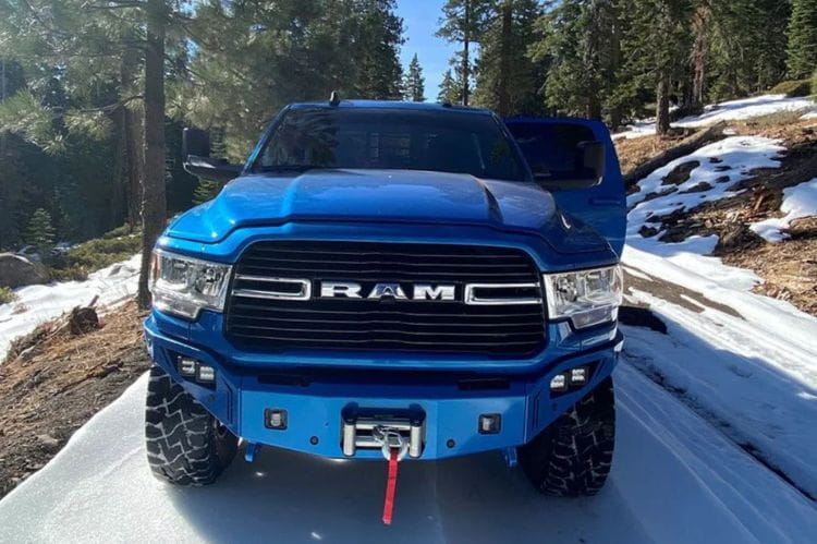 Chassis Unlimited Octane CUB940322RAW truck grille guard front bumper for 2019–2025 Ram 2500/3500, raw steel with sensor cutouts