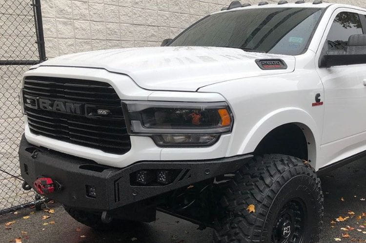 Chassis Unlimited Octane CUB940322RAW truck grille guard front bumper for 2019–2025 Ram 2500/3500, raw steel with sensor cutouts