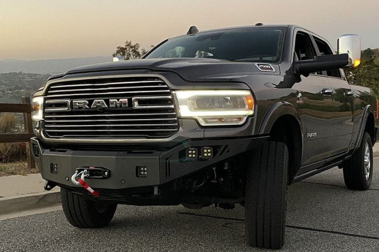 Chassis Unlimited Octane CUB940322RAW truck grille guard front bumper for 2019–2025 Ram 2500/3500, raw steel with sensor cutouts
