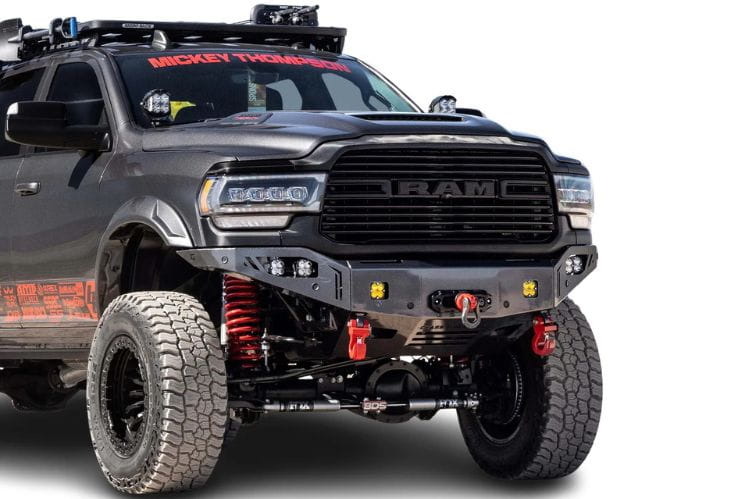 Chassis Unlimited Octane CUB940322RAW truck grille guard front bumper for 2019–2025 Ram 2500/3500, raw steel with sensor cutouts