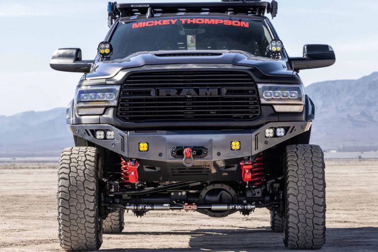 Chassis Unlimited Octane CUB940322RAW truck grille guard front bumper for 2019–2025 Ram 2500/3500, raw steel with sensor cutouts