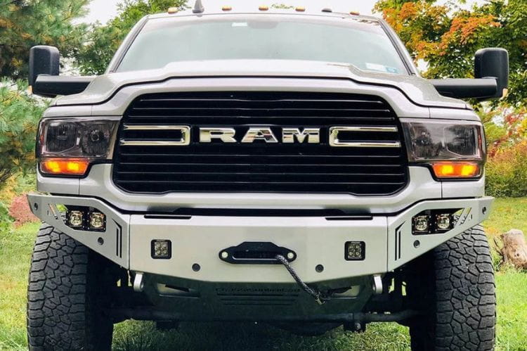 Chassis Unlimited Octane CUB940322RAW truck grille guard front bumper for 2019–2025 Ram 2500/3500, raw steel with sensor cutouts