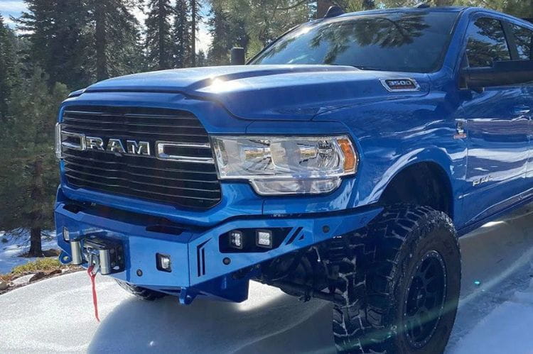 Chassis Unlimited Octane CUB940322RAW truck grille guard front bumper for 2019–2025 Ram 2500/3500, raw steel with sensor cutouts