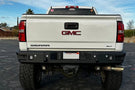GMC Truck Rear Bumper Chassis Unlimited Attitude CUB990302 textured black powder coat with sensor cutouts for Sierra 2500/3500